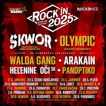 Škwor a další rockové legendy na turné Rockin.cz 2025