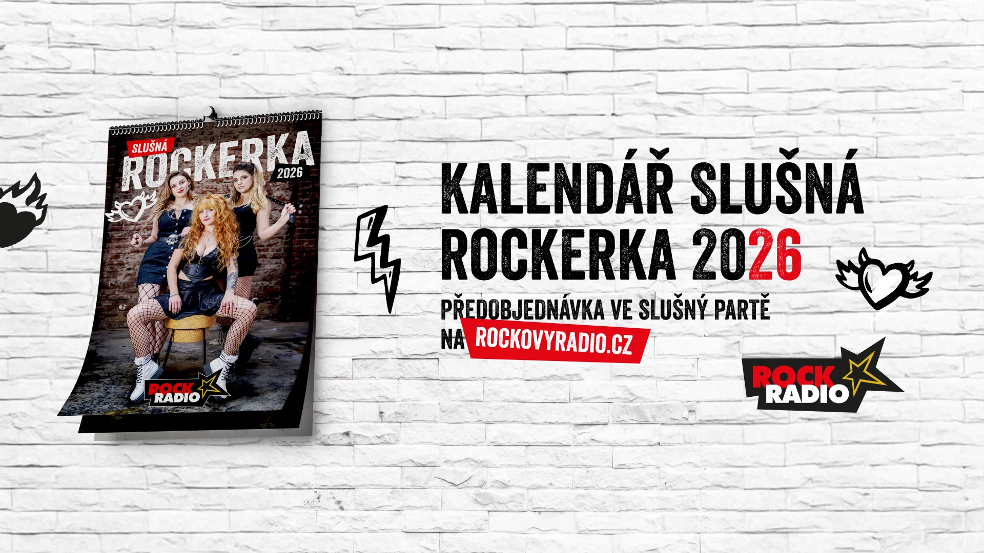Předobjednávka kalendáře Slušná rockerka 2026