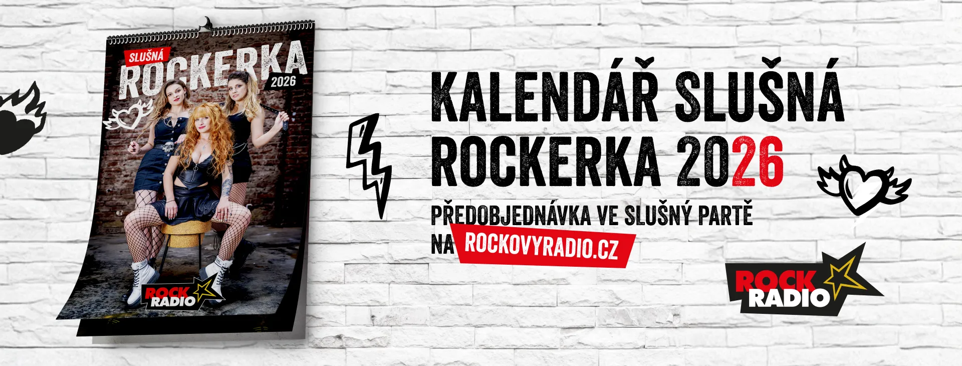 Předobjednávka kalendáře Slušná rockerka 2026